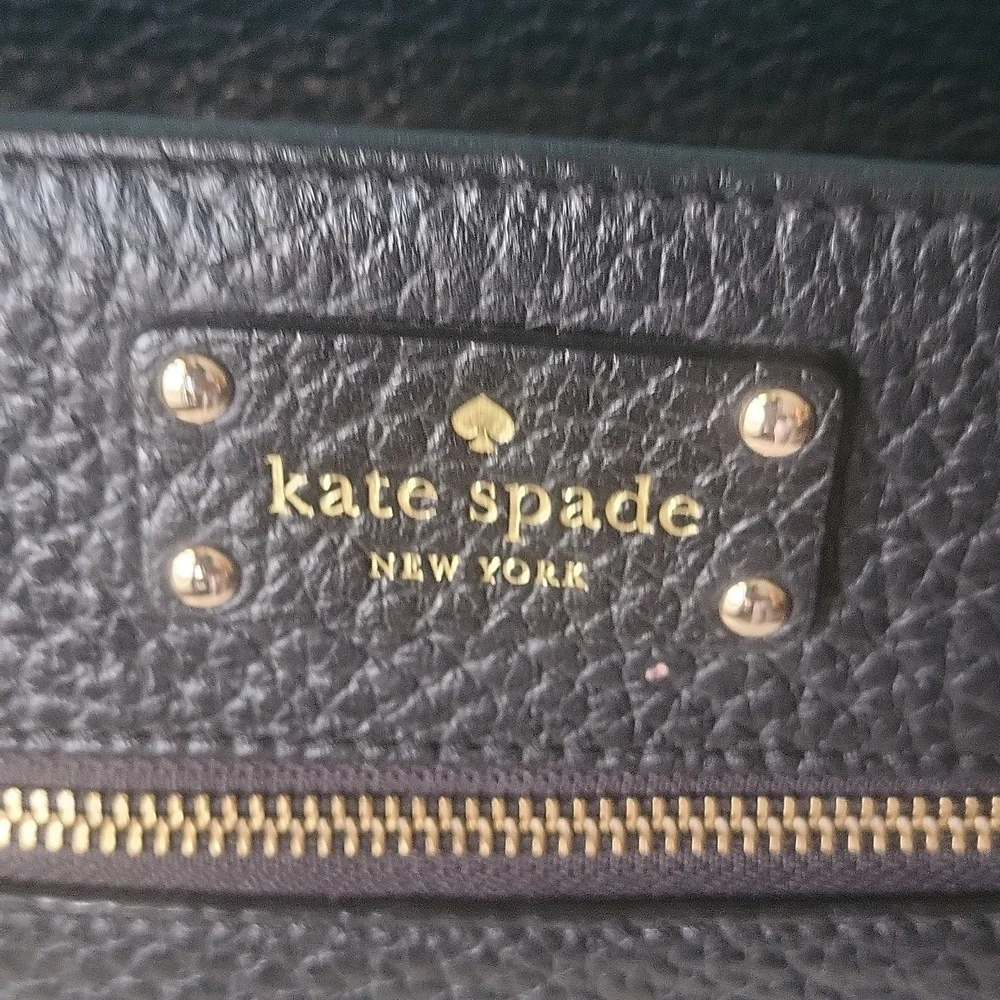 Kate Spade Black Pebbled Leather Southport Avenue Oden Tote Handbag Bag